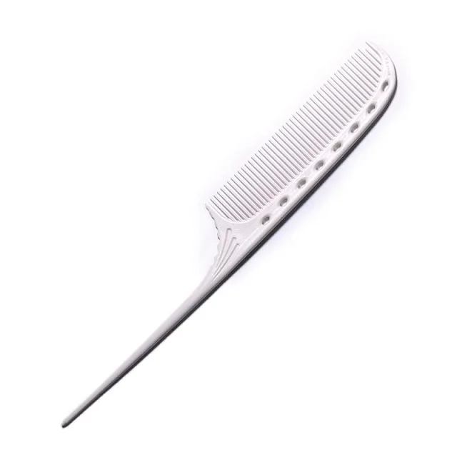TAIL COMB PLASTIC TAIL WHITE - Расческа для укладки с хвостиком, пластиковая, длина 192мм, белая.