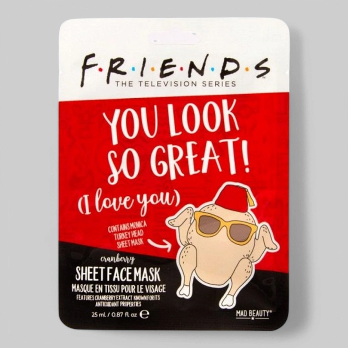 Тканевая маска для лица Warner bros. - Turkey с экстрактом клюквы 25 мл. (арт. WFFMT-12)