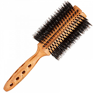 STRAIGHT SHINE STYLER - БРАШИНГ ДЛЯ ВОЛОС, НАТУРАЛЬН.ЩЕТИНА, С ДЕРЕВЯН.РУЧКОЙ