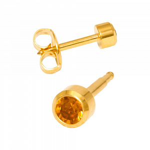 NOVEMBER BIRTHSTONE-Камень Топаз месяц ноябрь позолоченный