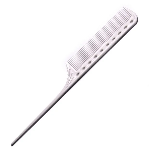 TAIL COMB PLASTIC TAIL WHITE - РАСЧЁСКА ДЛЯ ОКРАШИВАНИЯ С ХВОСТИКОМ, ПЛАСТИКОВ, БЕЛАЯ, 216 ММ.