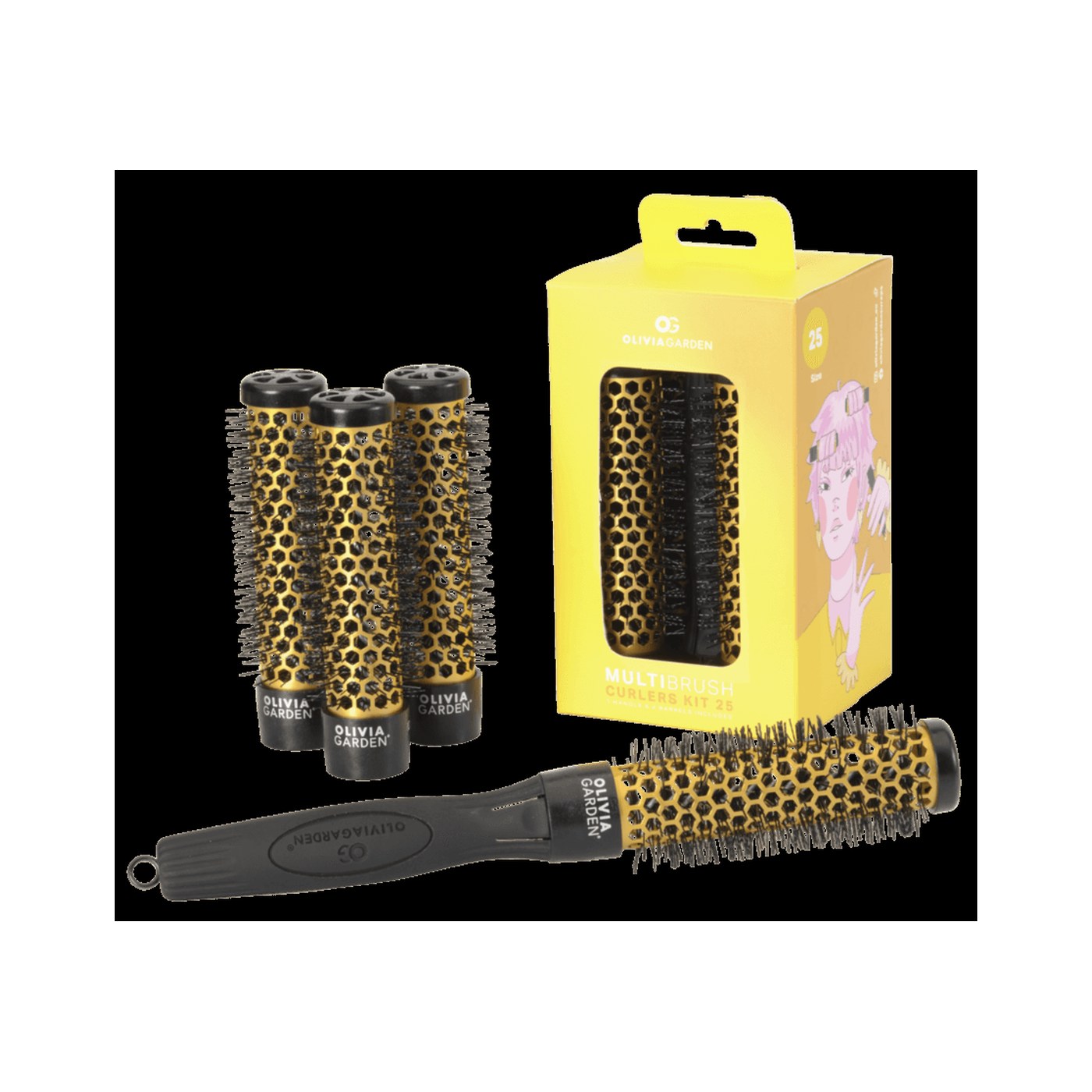 MultiBrush Curlers Kit 25 -Набор из 4 брашингов MultiBrush Curlers Kit 25, диаметр 25 мм