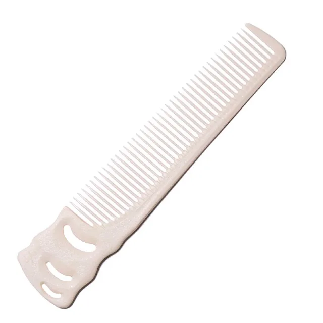 SOFT TYPE BARBER COMB WHITE - Расческа для стрижки под машинку с редкими зубьями, с ручкой, пластико