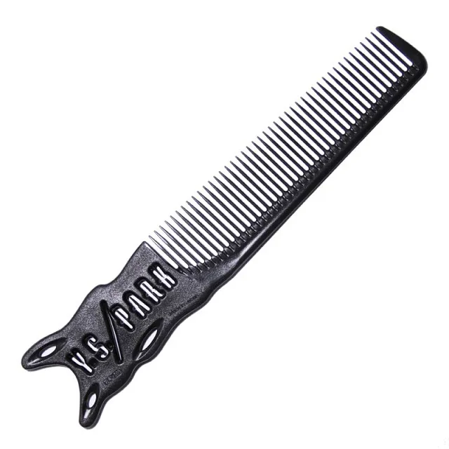 SOFT TYPE BARBER COMB BLACK - Расческа для стрижки, с ручкой, пластиковая, черная, длина 205мм.