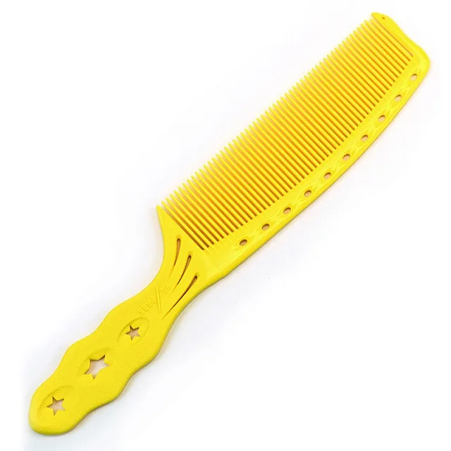 HALF MOON COMB BANANA YELLOW -Расческа для стрижки Полумесяц с частыми зубчиками, жёлтая, длина 198 