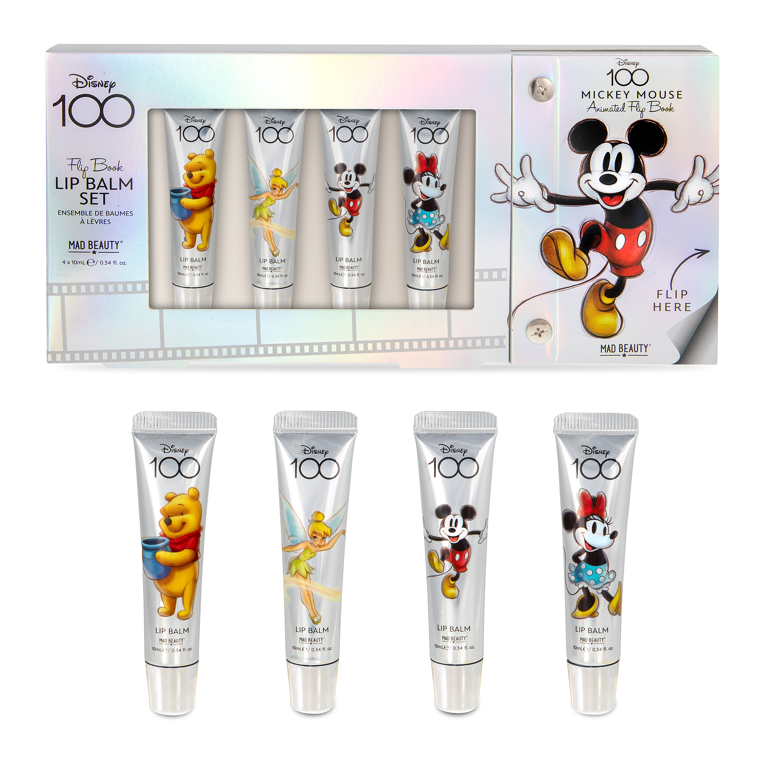 DISNEY 100 4 pcs. LIP BALM SET-НАБОР ИЗ 4 ВИДОВ БАЛЬЗАМА ДЛЯ ГУБ "DISNEY-100" - (4 шт.)