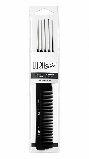 COMB STYLING 5 METALLIC PINS 19,5 CM - РАСЧЕСКА ПАРИКМАХЕРСКАЯ