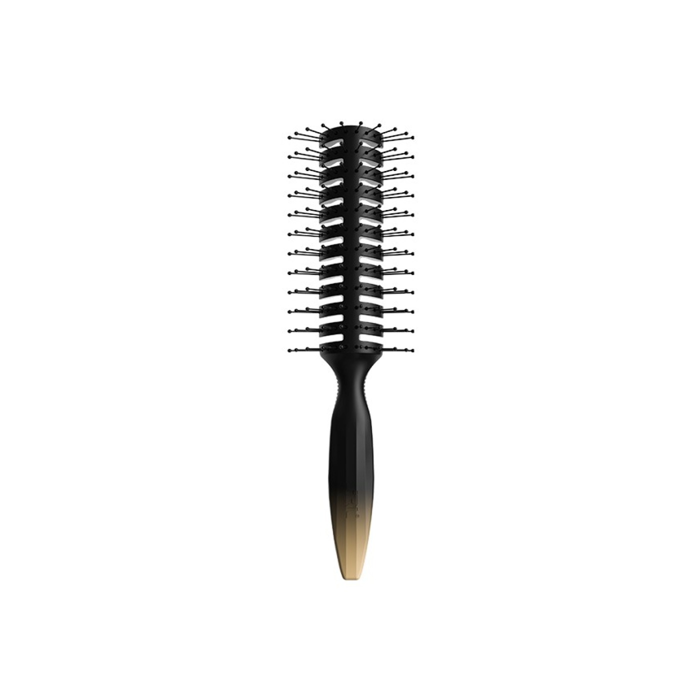 10-ROW VENT STYLING BRUSH, BLACK-ЩЕТКА ПАРИКМАХЕРСКАЯ ТУННЕЛЬНАЯ С НЕЙЛОНОВОЙ ЩЕТИНОЙ, 10 РЯДОВ